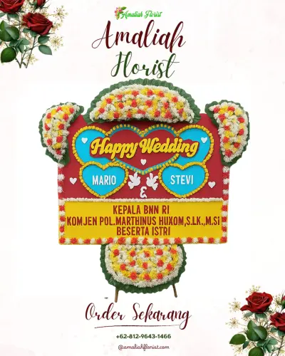 Karangan Papan Bunga Pernikahan di Kalong I